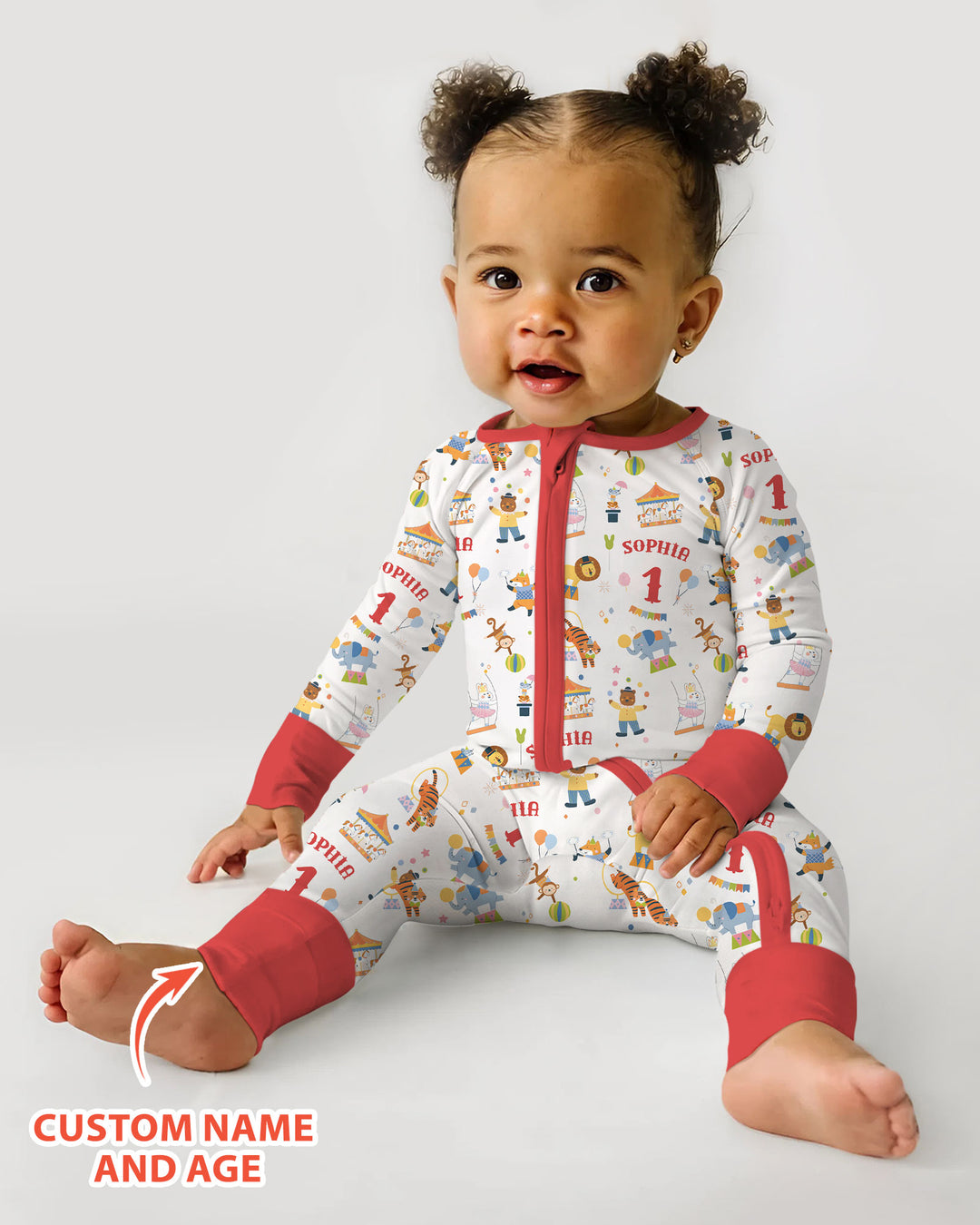 Custom Name Birthday Circus Bamboo Convertible Zippy