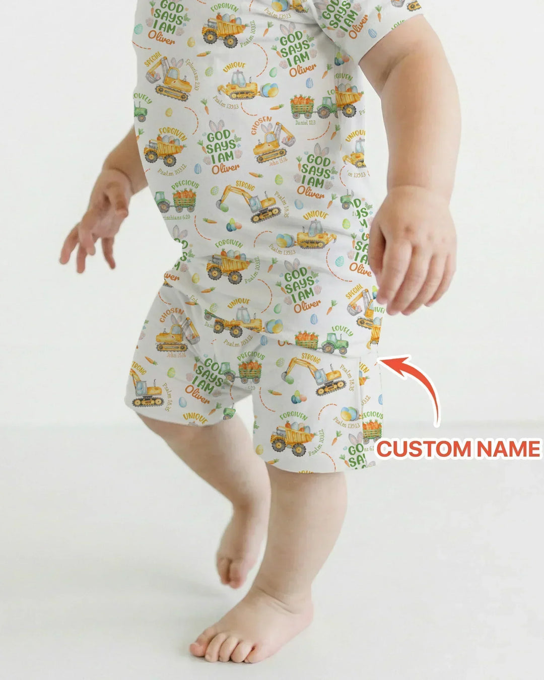 Happy Easter God Says I Am Custom Name Bamboo Two Piece Short Sleeve Shorts Pajama Set