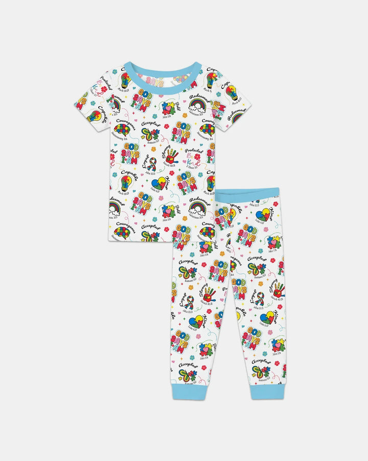 God Says I am Different Bamboo Two Piece Short Sleeve Pajama Set