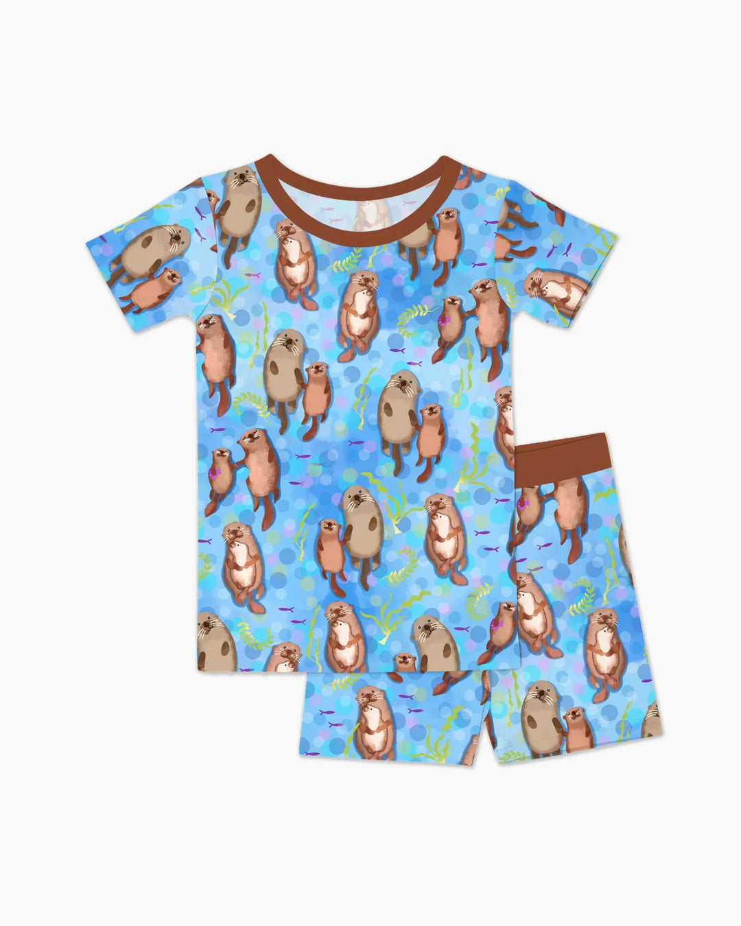 Otterly Together Bamboo Two Piece Short Sleeve Shorts Pajama Set