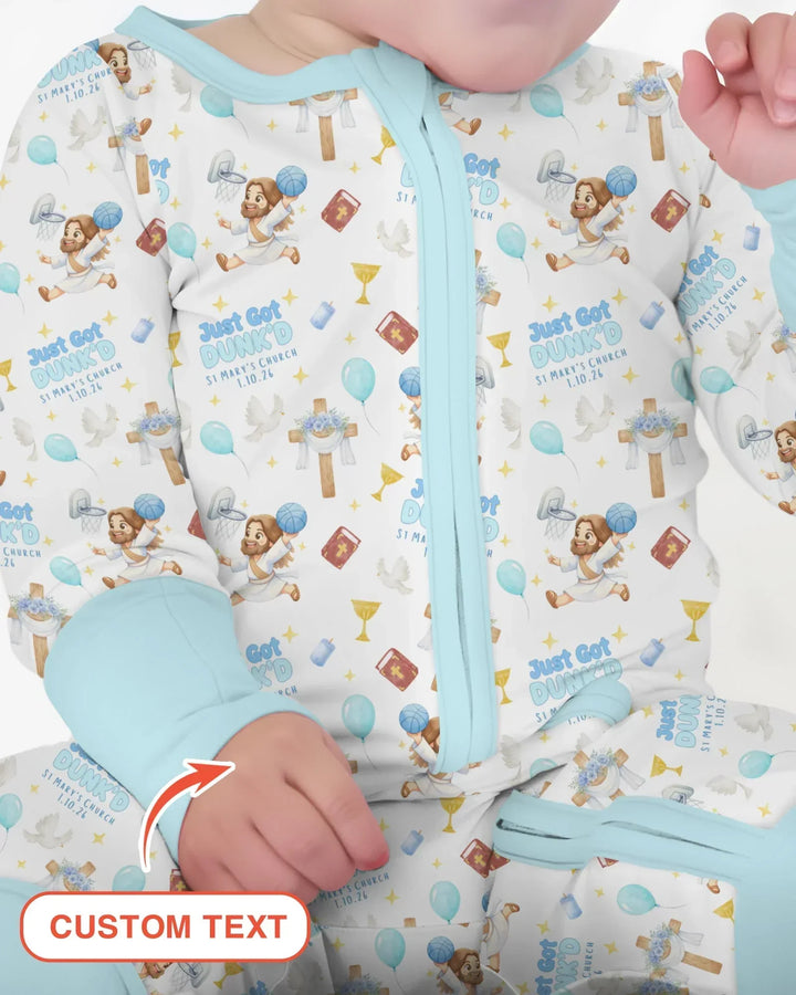 Custom Name Baptism Just Got Dunk'd Bamboo Convertible Zippy