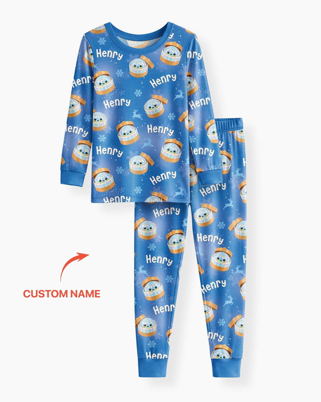 Christmas Cutie Dumpling Bamboo Two Piece Long Sleeve Pajama Set