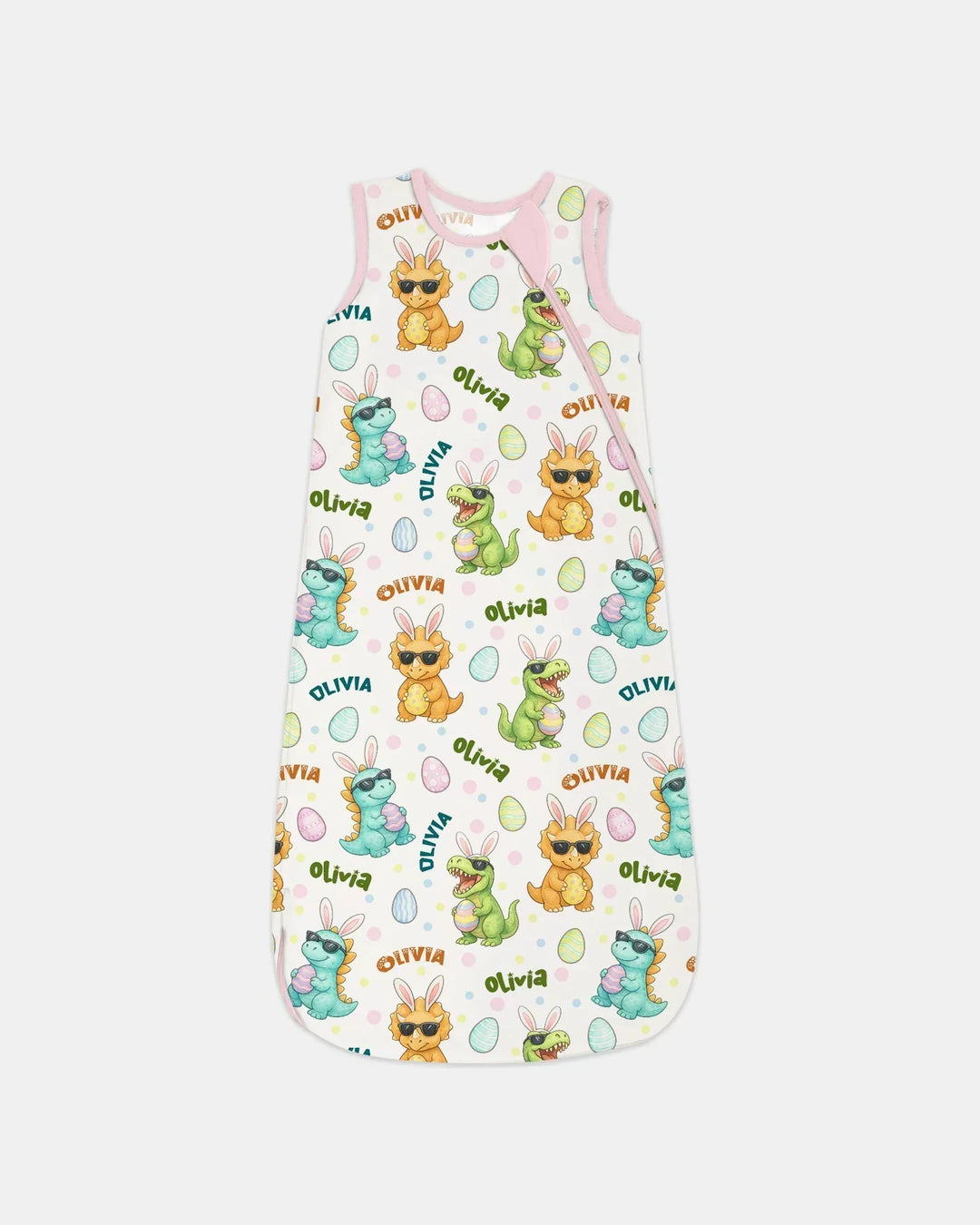 Custom Name Dinosaur on the Hunt Bamboo Sleep Bag