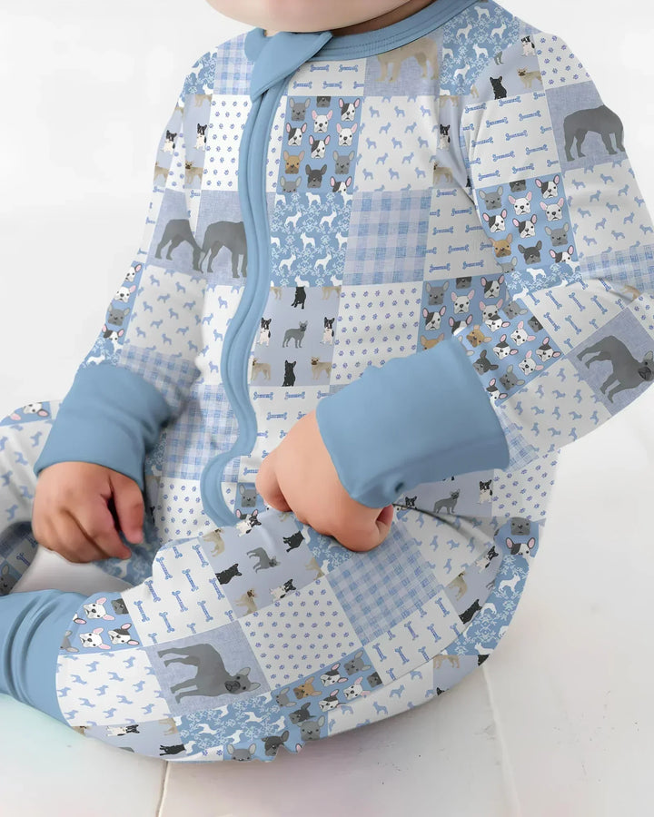 Frenchies Patchwork Family Matching Bamboo Convertible Zippy
