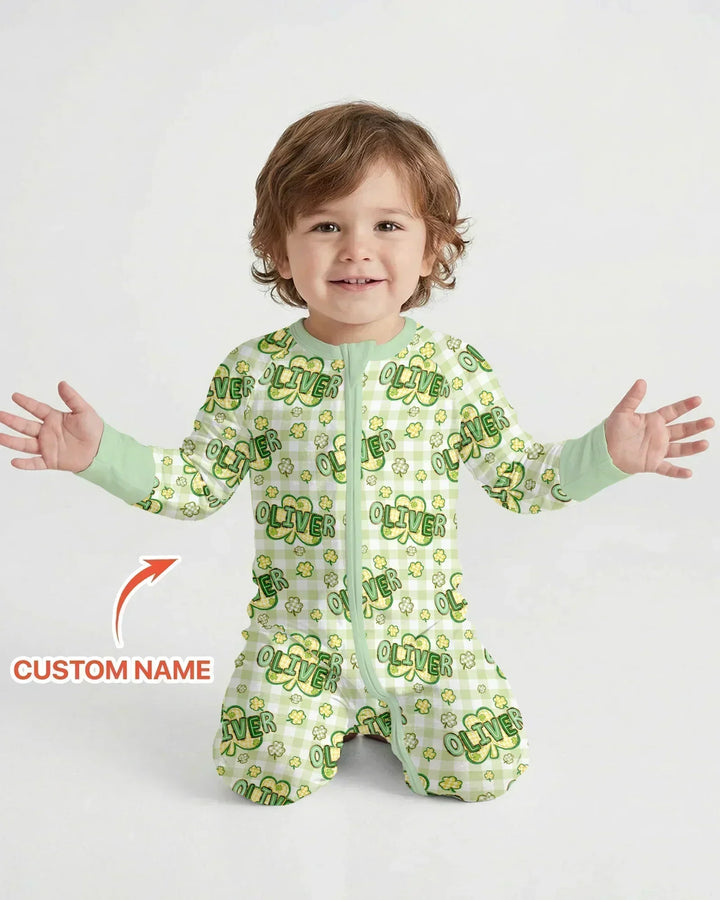 Lucky Shamrock Custom Name Bamboo Convertible Zippy