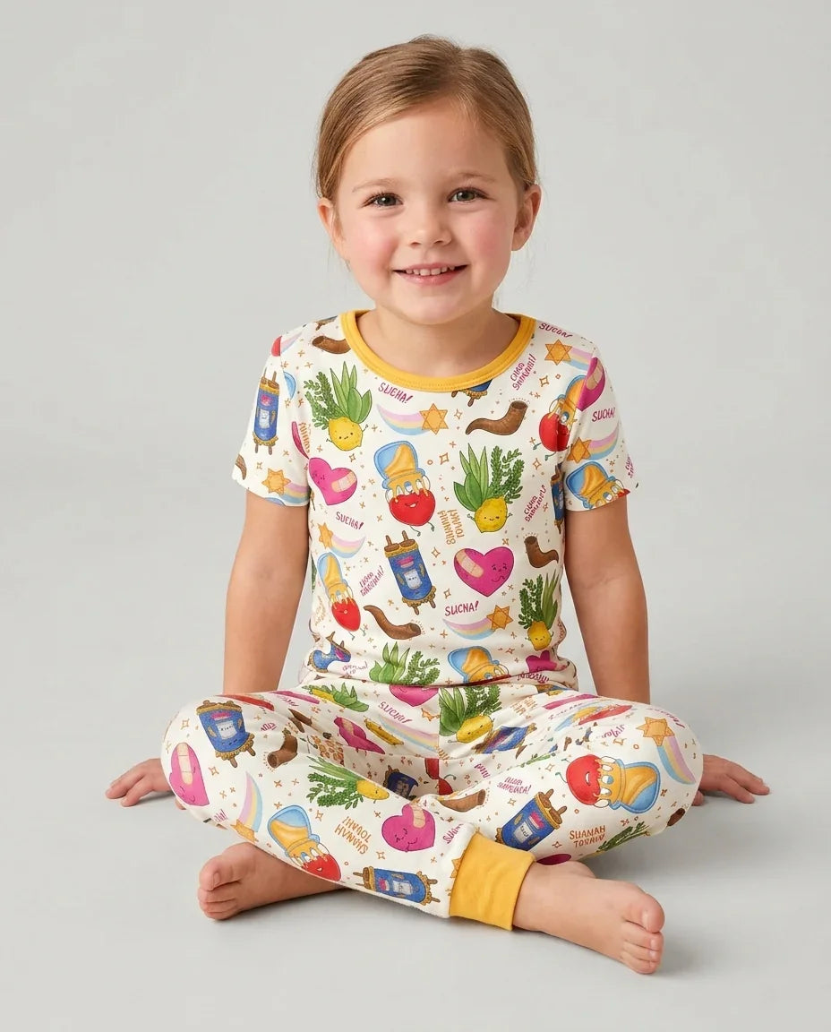 Jewish High Holidays Bamboo Two Piece Short Sleeve Pajama Set