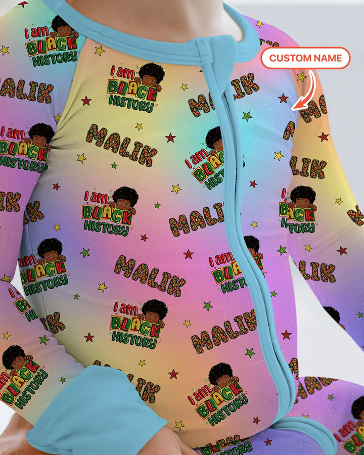 Custom Name I Am Black History Custom Bamboo Shorty Zippy