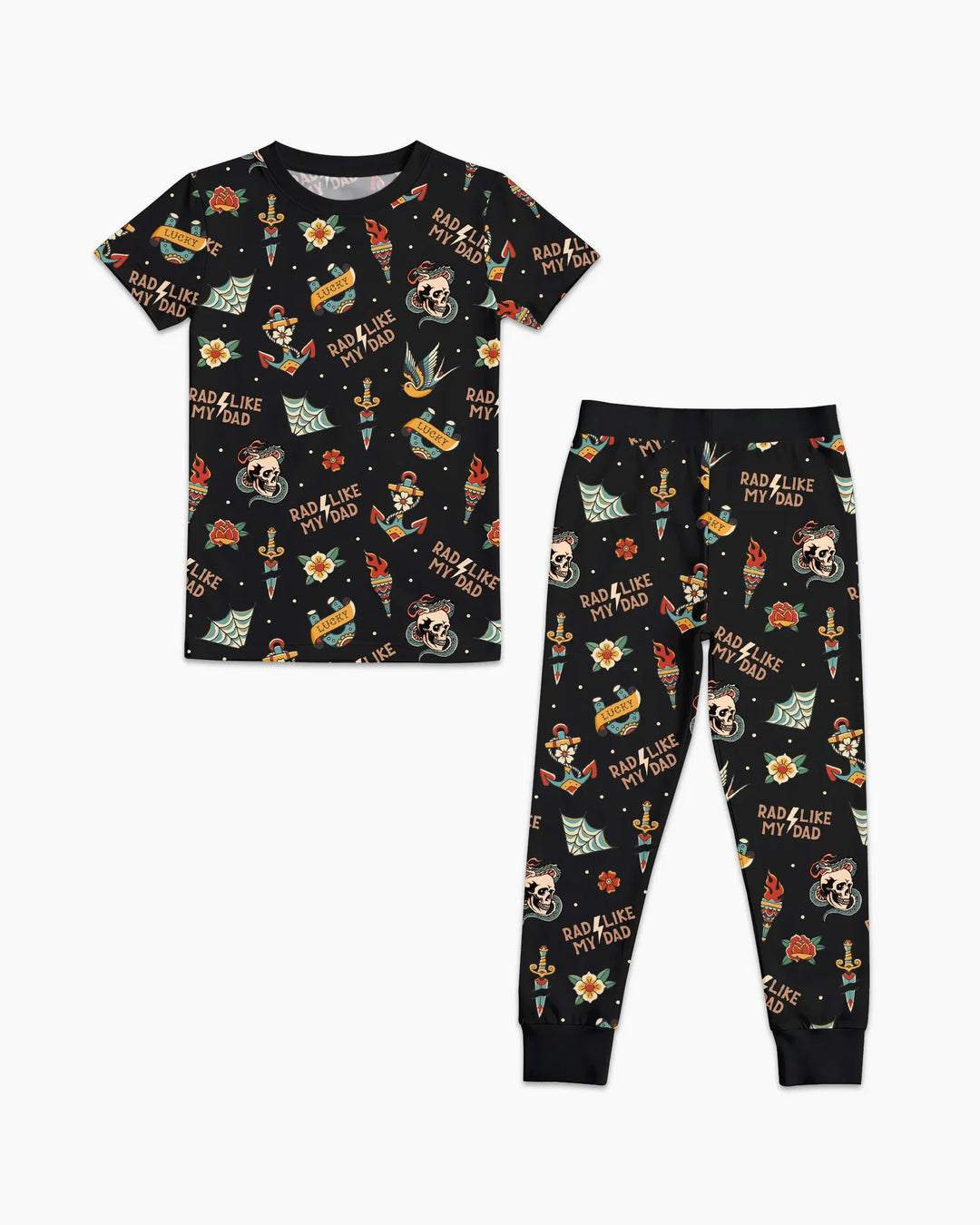 Rad Dad Society Daddy & Me Matching Bamboo Two Piece Short Sleeve Pajama Set