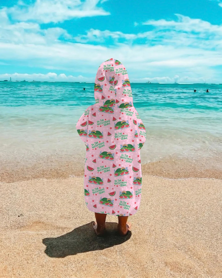 Watermelon Turtle Family Matching Bamboo Swim Poncho