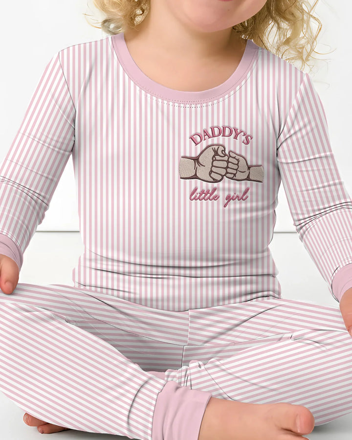 Embroidered Daddy's Little  Bamboo Two Piece Long Sleeve Pajama Set