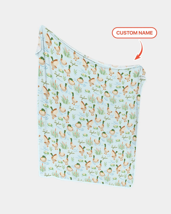 Personalized Mallard Duck Bamboo Blanket