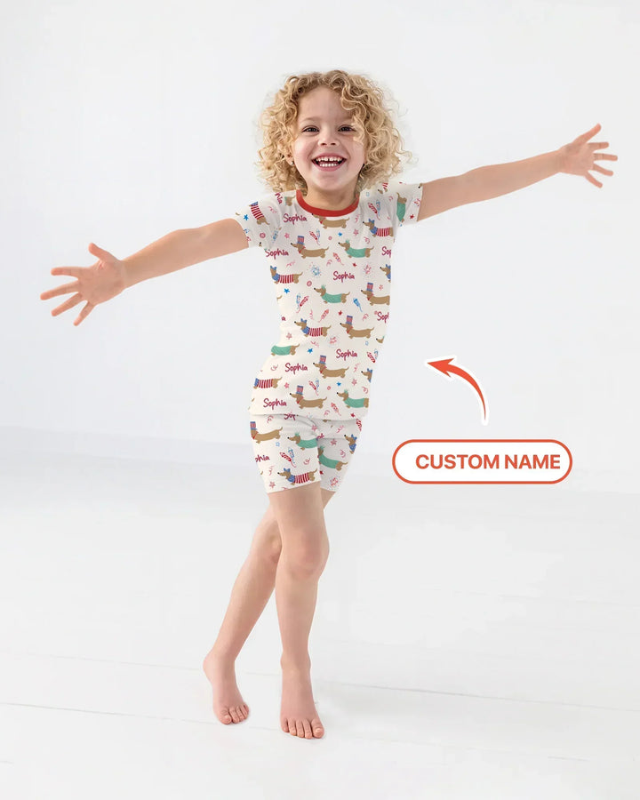 250 Years Of Freedom Bamboo Two Piece Short Sleeve Shorts Pajama Set