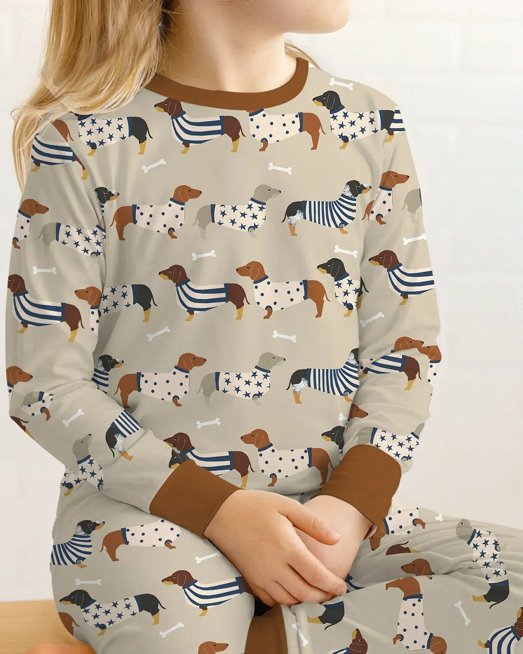 Cute Wieners Bamboo Two Piece Long Sleeve Pajama Set