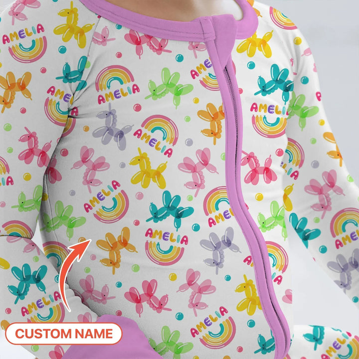 Sweet Balloon Dreams Custom Name Bamboo Convertible Zippy