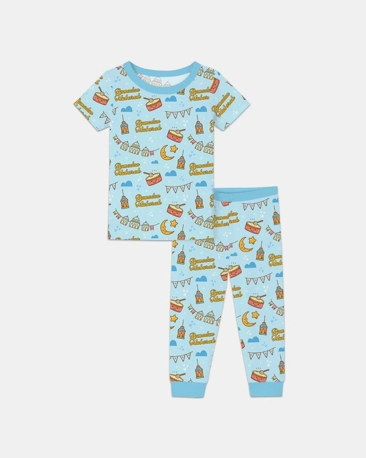 Ramadan Mubarak Bamboo Two Piece Short Sleeve Pajama Set