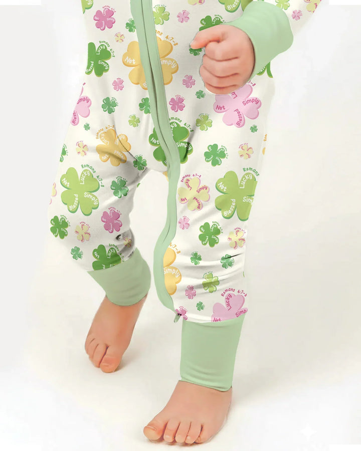 Shamrocks Print St. Patrick's Day Bamboo Convertible Zippy