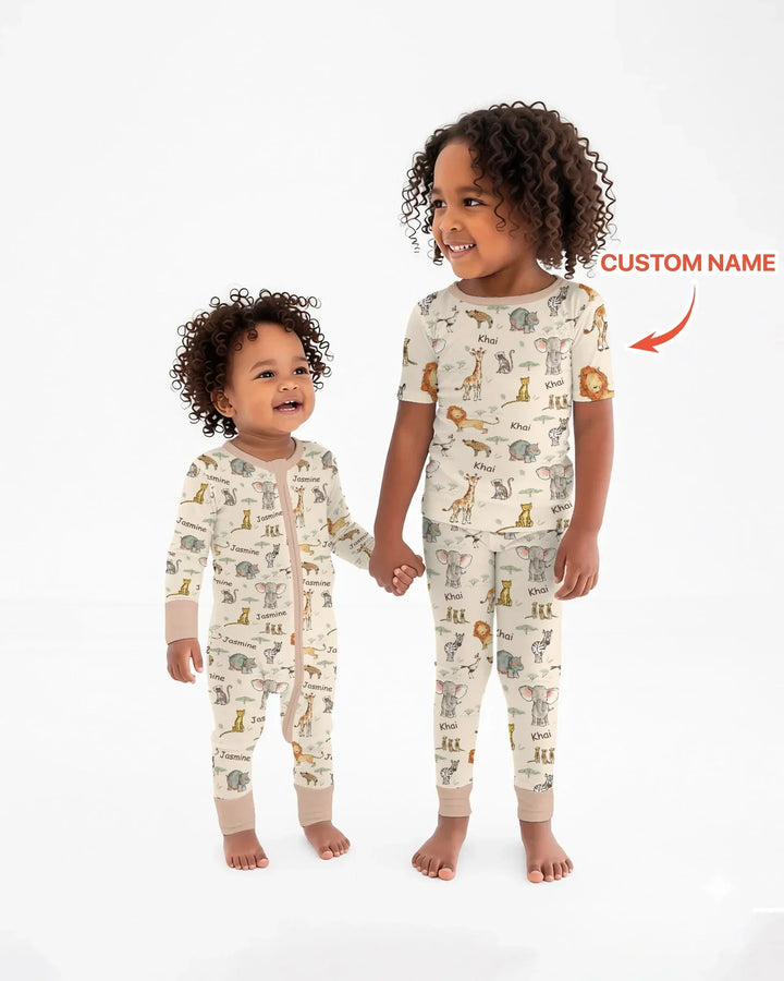 Safari Friends Custom Name Bamboo Convertible Zippy