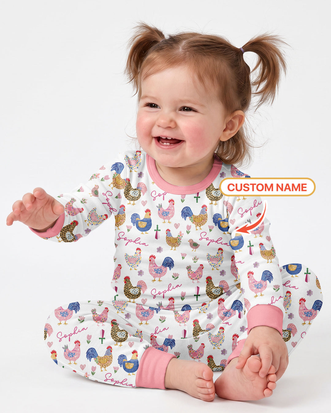 Cluck And Cozy Bamboo Two Piece Long Sleeve Pajama Set