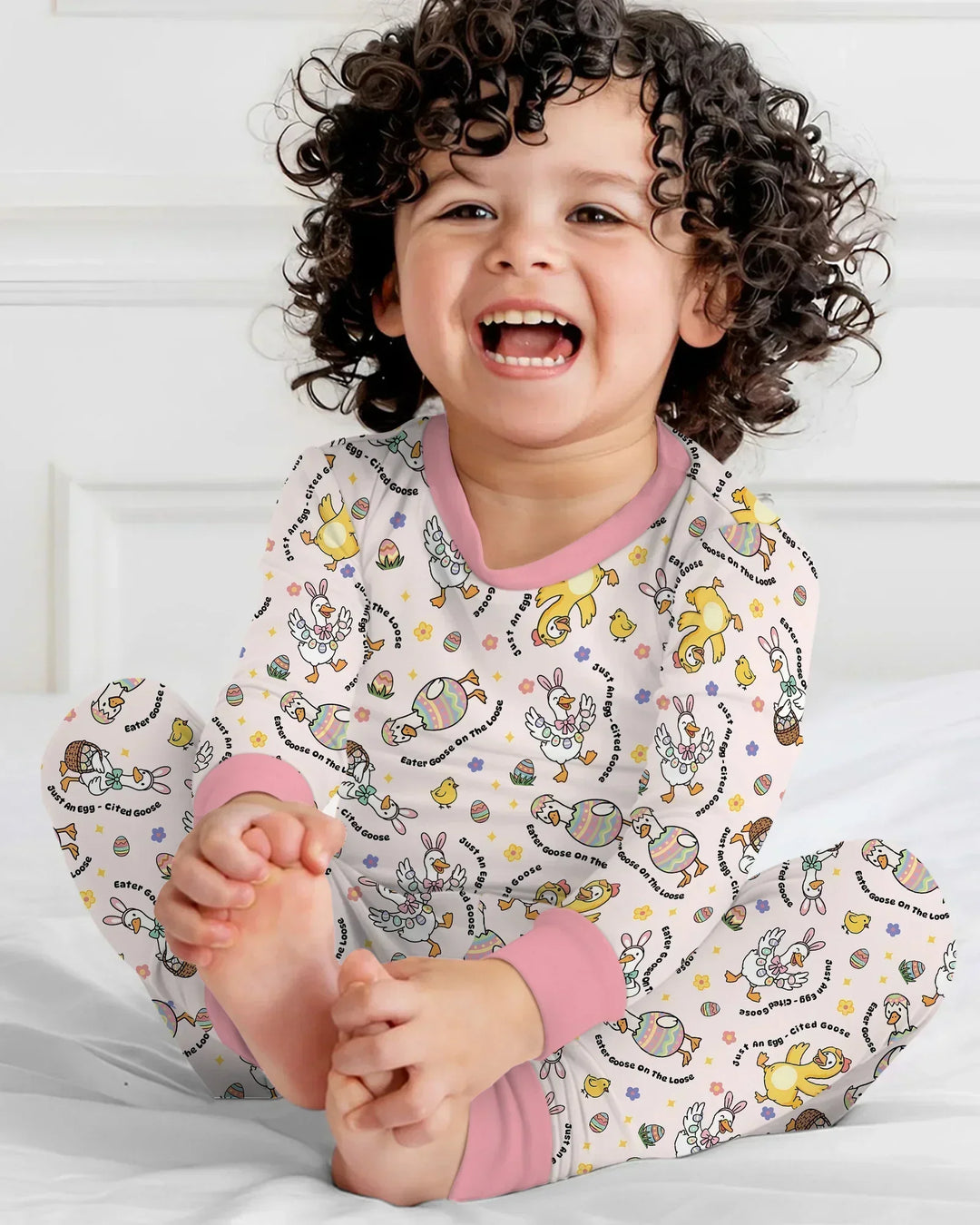 Easter Goose Family Matching Bamboo Two Piece Long Sleeve Pajama Set