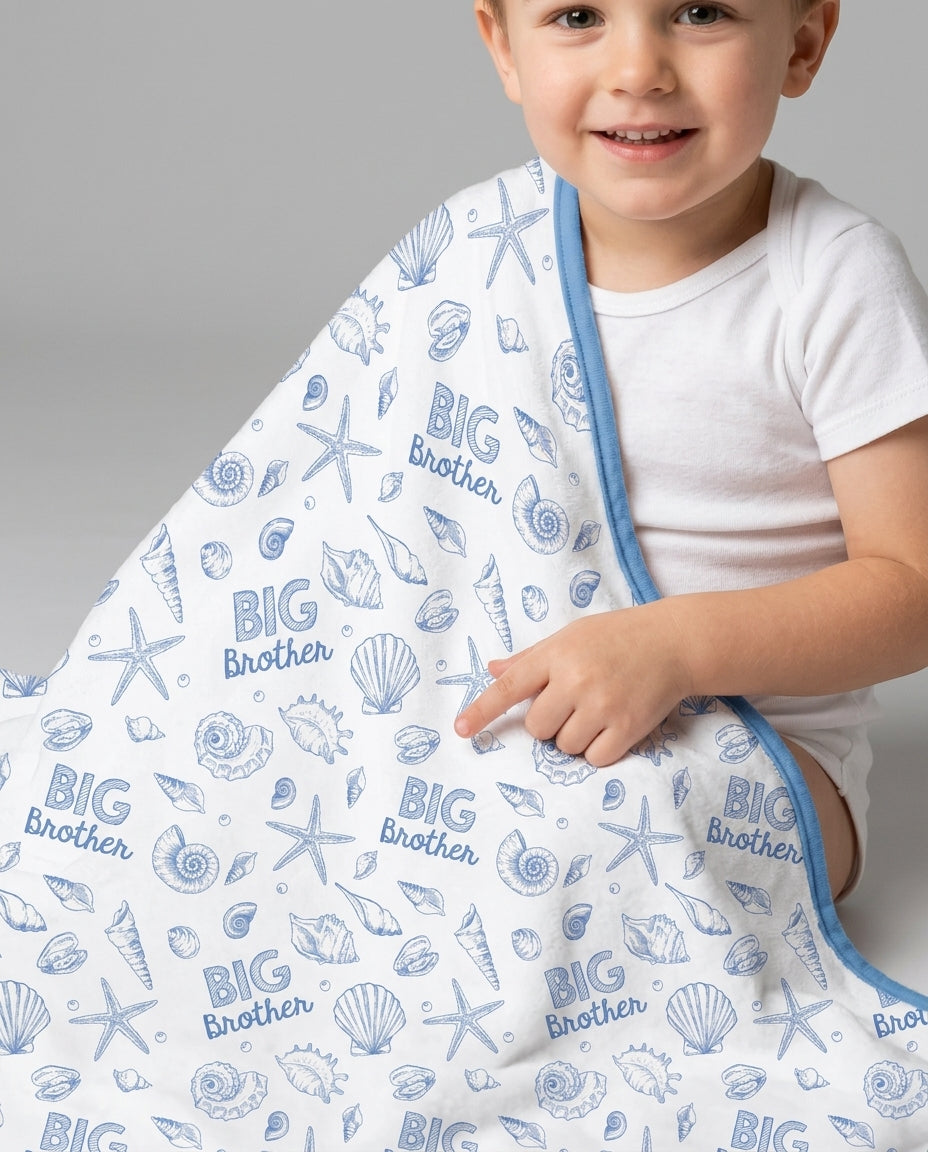 Coquette Seashell Matching Sibling Bamboo Blanket