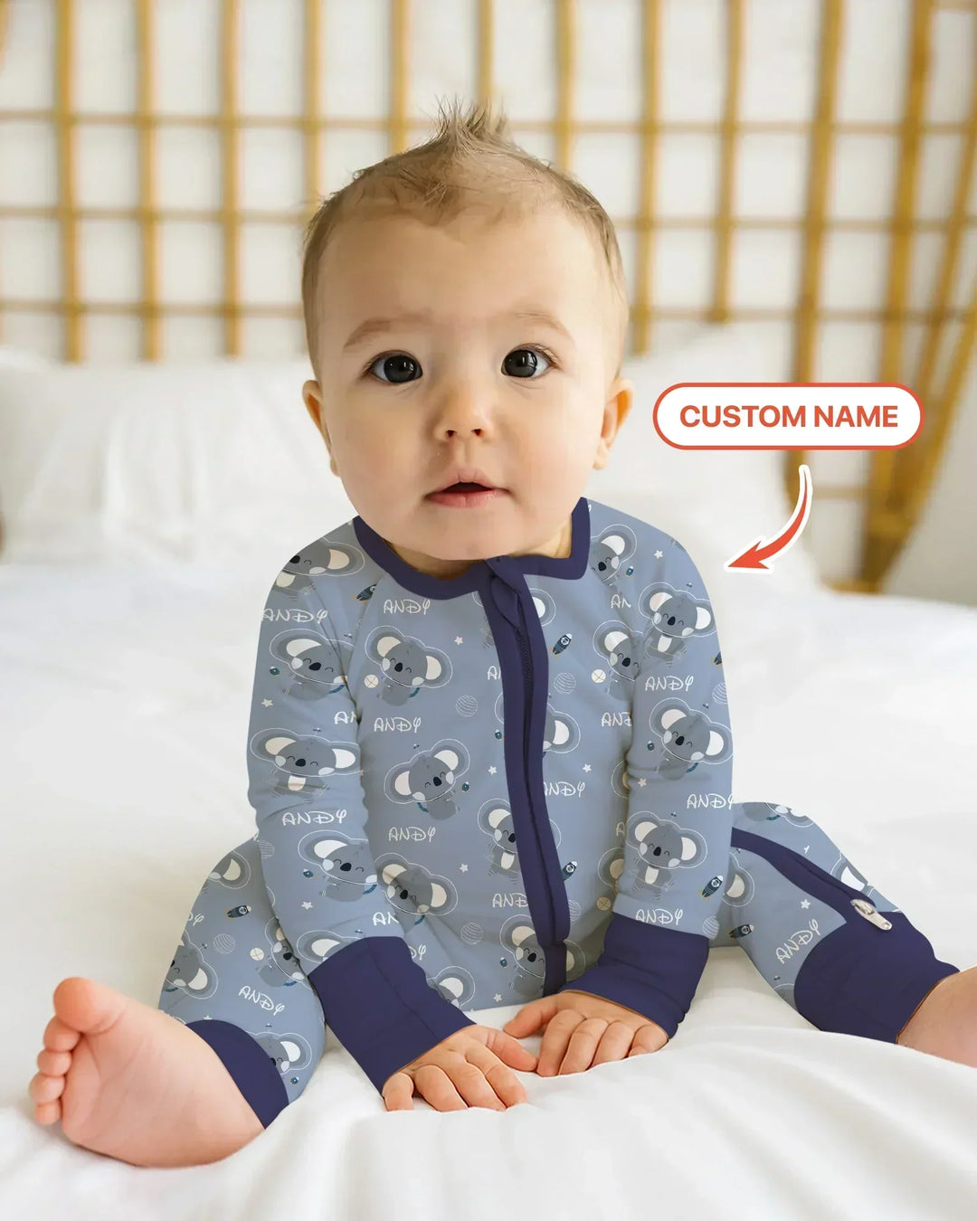 Custom Name Cosmic Koala Bamboo Convertible Zippy