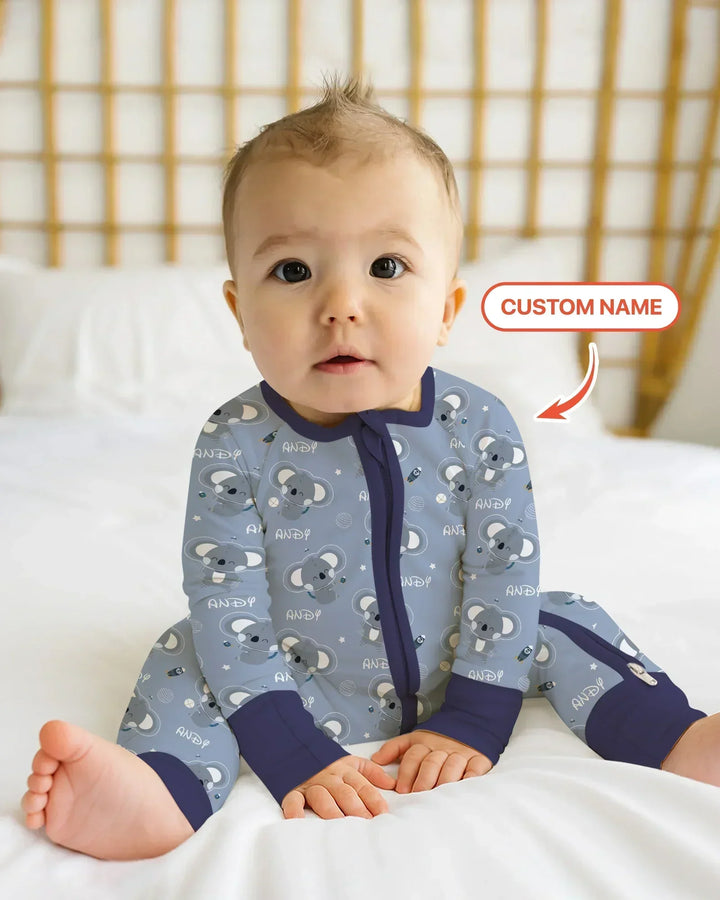 Custom Name Cosmic Koala Bamboo Convertible Zippy