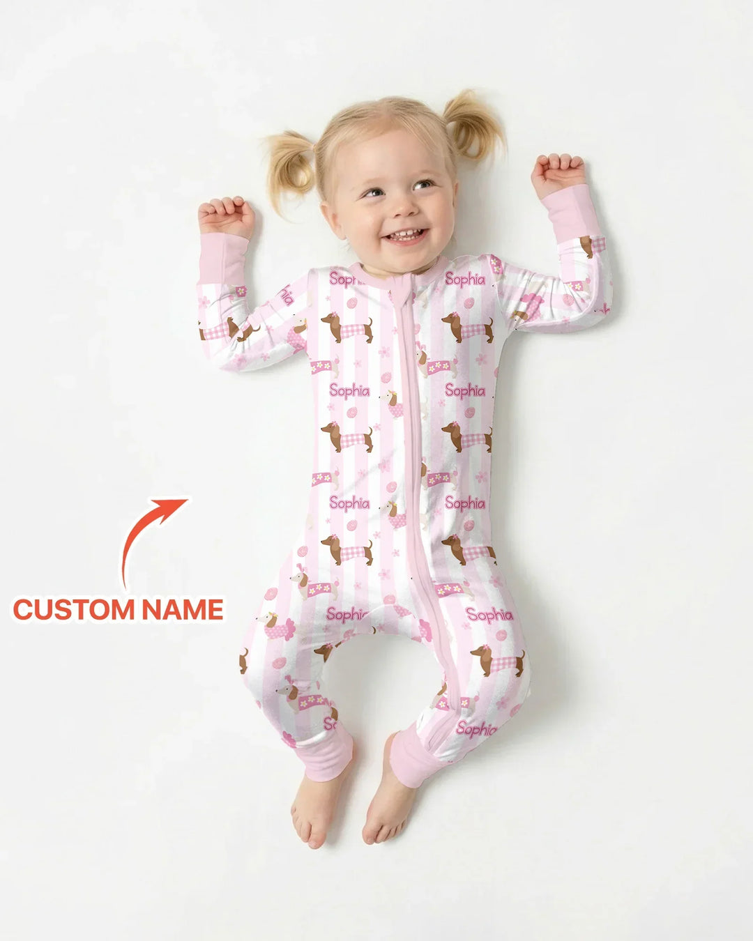 Custom Name Easter Dachshunds Family Matching Bamboo Convertible Zippy