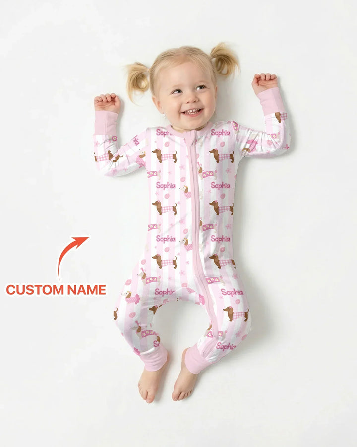 Custom Name Easter Dachshunds Family Matching Bamboo Convertible Zippy