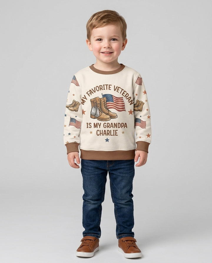 My Favorite Veteran Is My Grandpa Bamboo Crewneck Sweatshirt