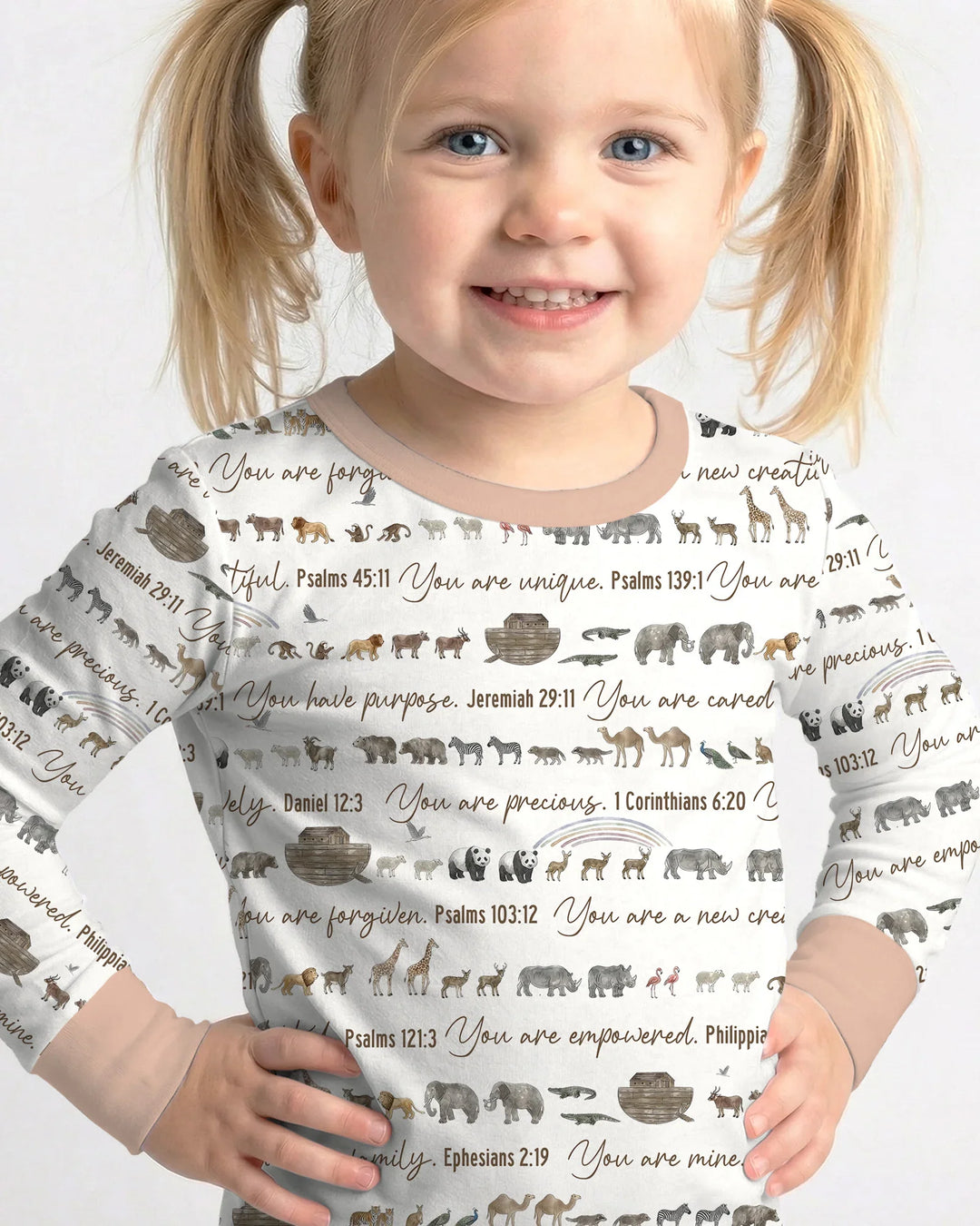 Biblical Noah's Ark Bamboo Two Piece Long Sleeve Pajama Set