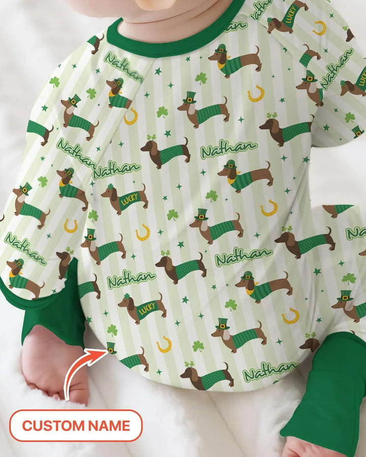 Lucky Dachshunds St. Patrick's Day Family Matching Bamboo Convertible Zippy