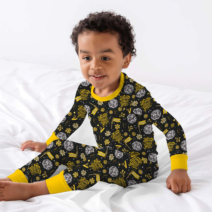 Disco New Years Eve Bamboo Two Piece Long Sleeve Pajama Set