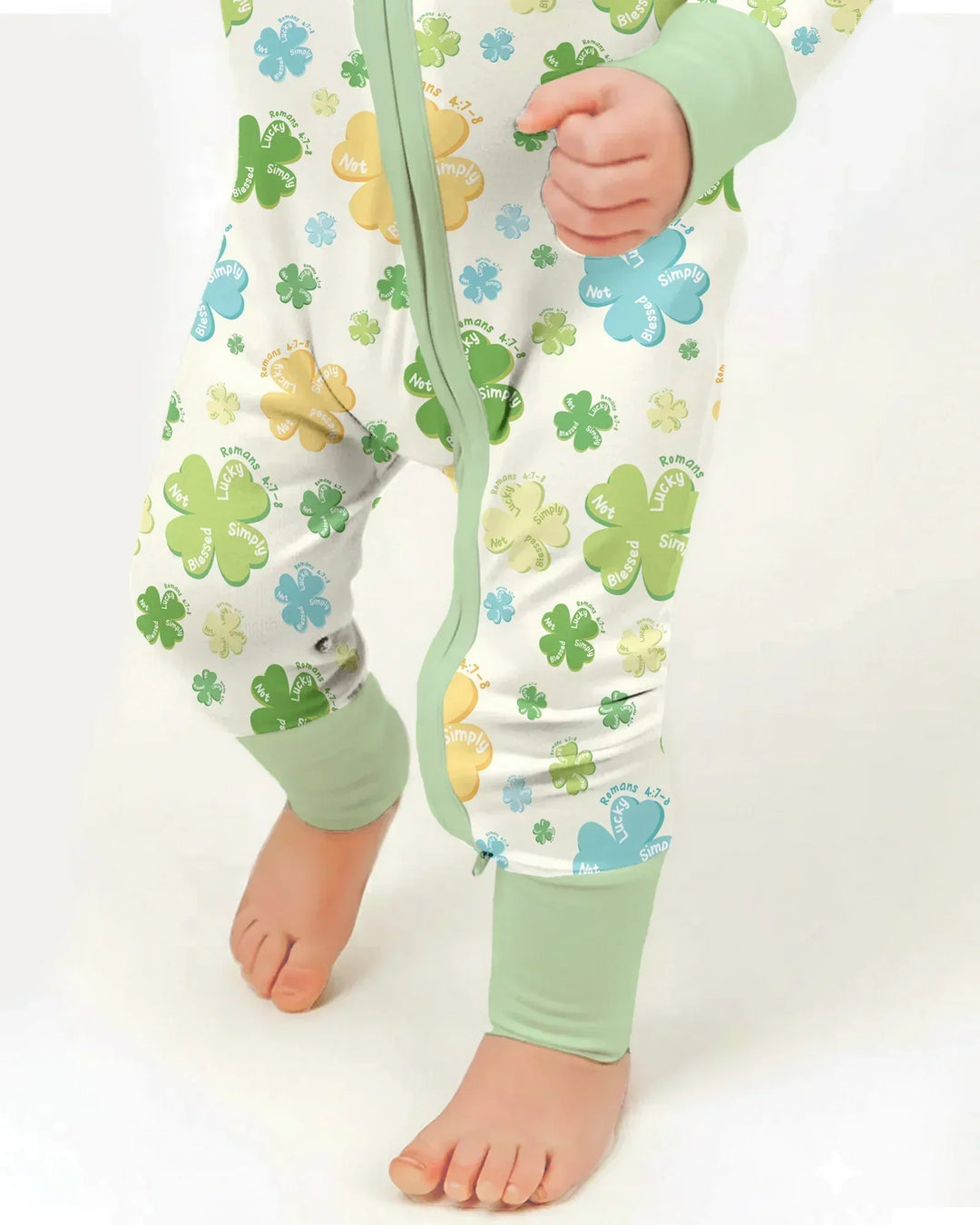 Shamrocks Print St. Patrick's Day Bamboo Convertible Zippy