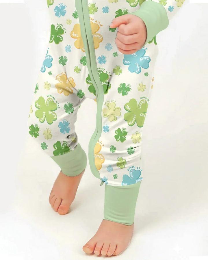 Shamrocks Print St. Patrick's Day Bamboo Convertible Zippy