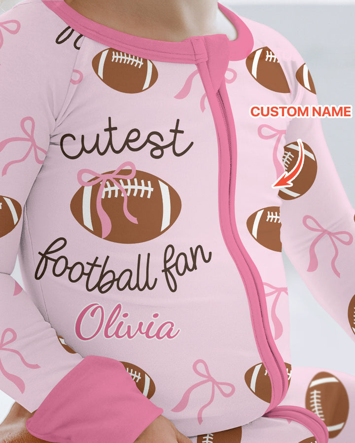 Custom Name Cutest Football Fan Bamboo Convertible Zippy