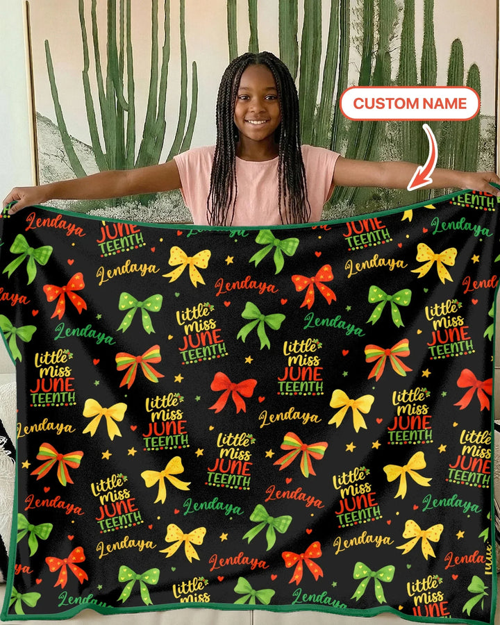 Little Miss Juneteenth Bamboo Blanket