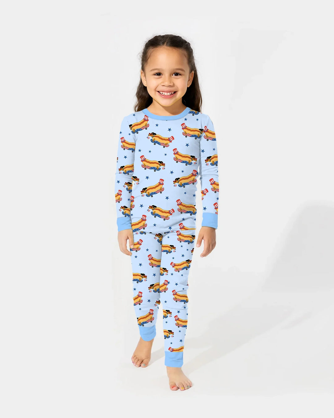 American Hot Dog Bamboo Two Piece Long Sleeve Pajama Set