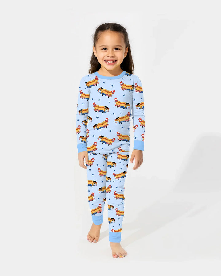 American Hot Dog Bamboo Two Piece Long Sleeve Pajama Set