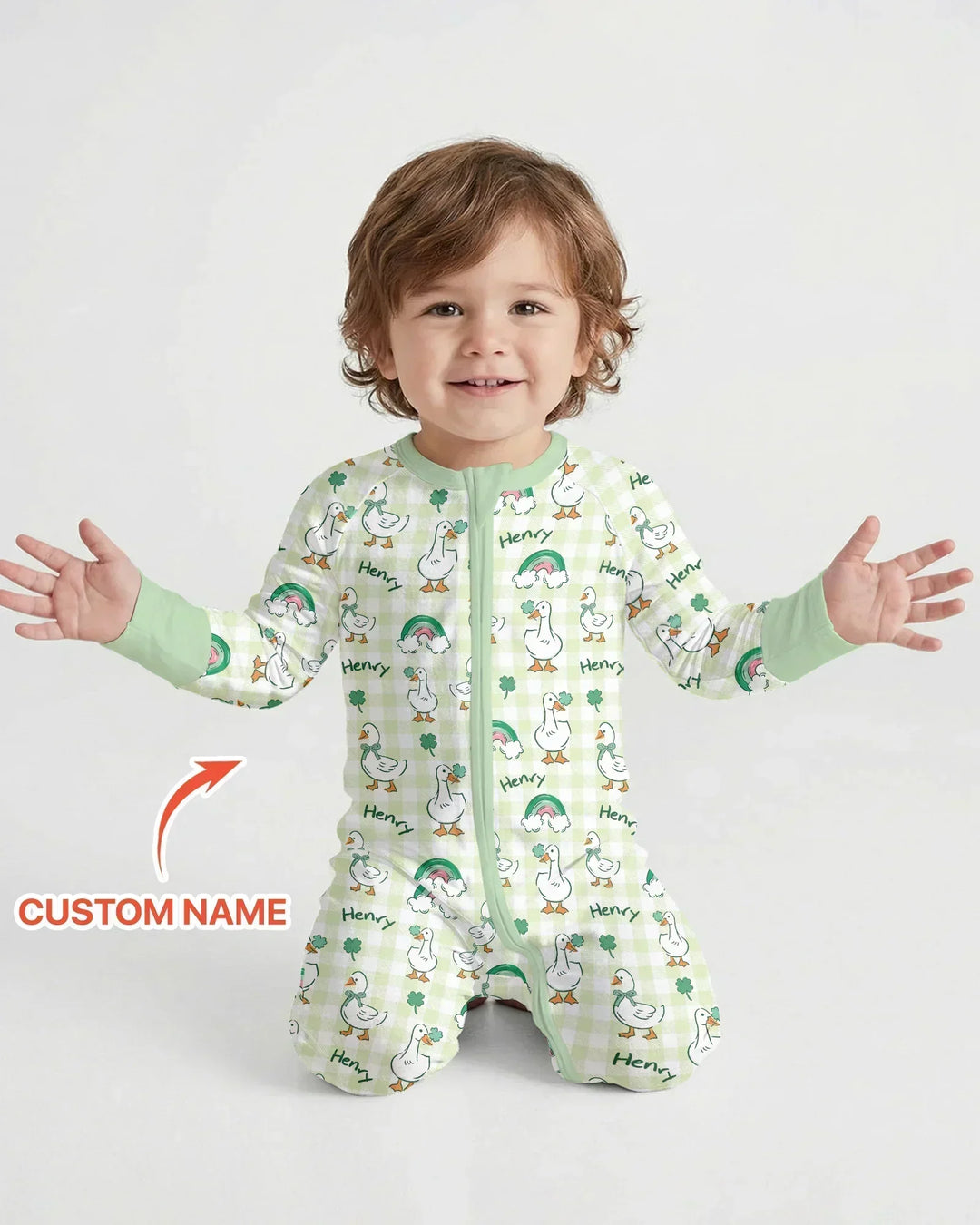 Custom Name Lucky Ducks Bamboo Convertible Zippy