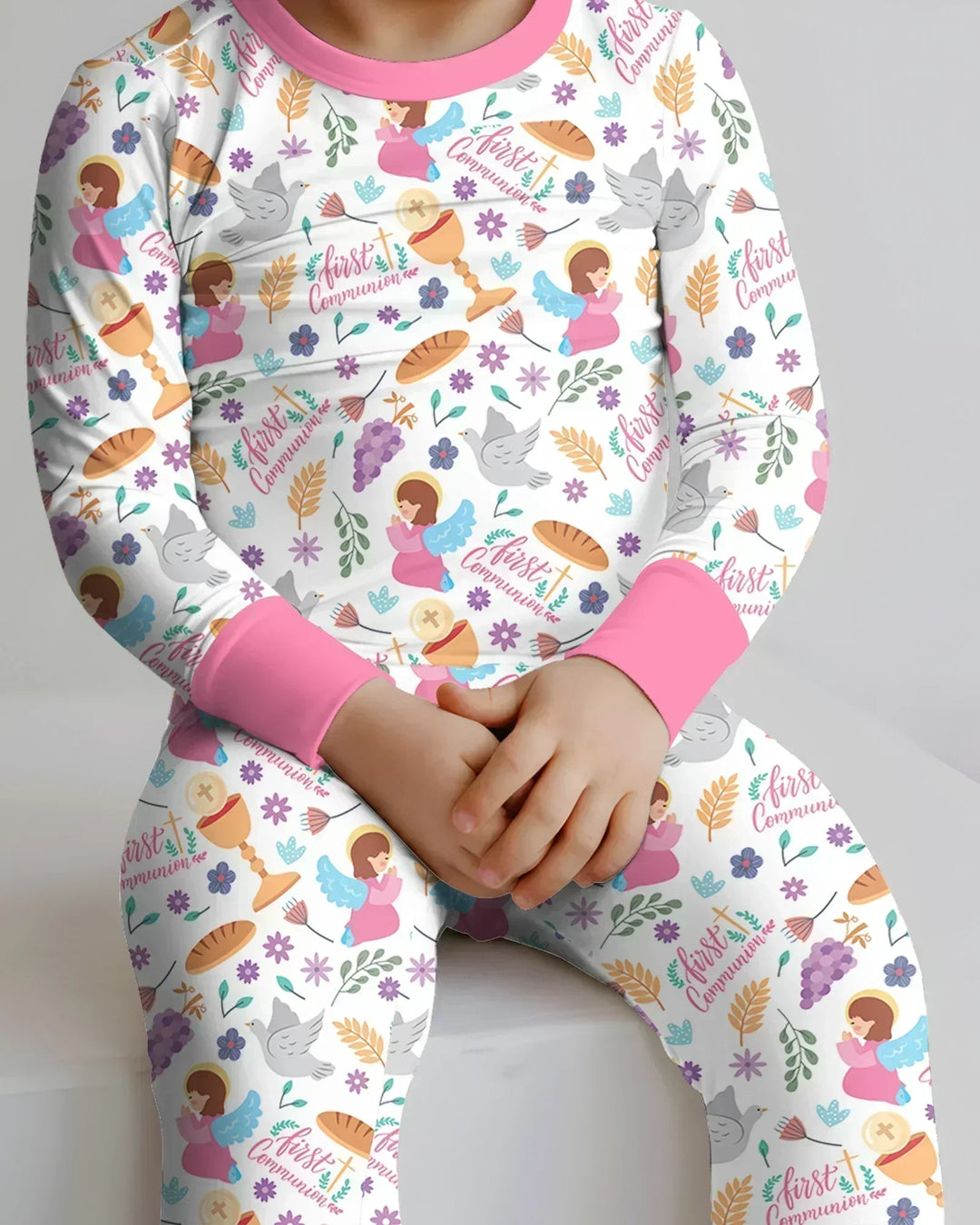 First Communion Bamboo Two Piece Long Sleeve Pajama Set