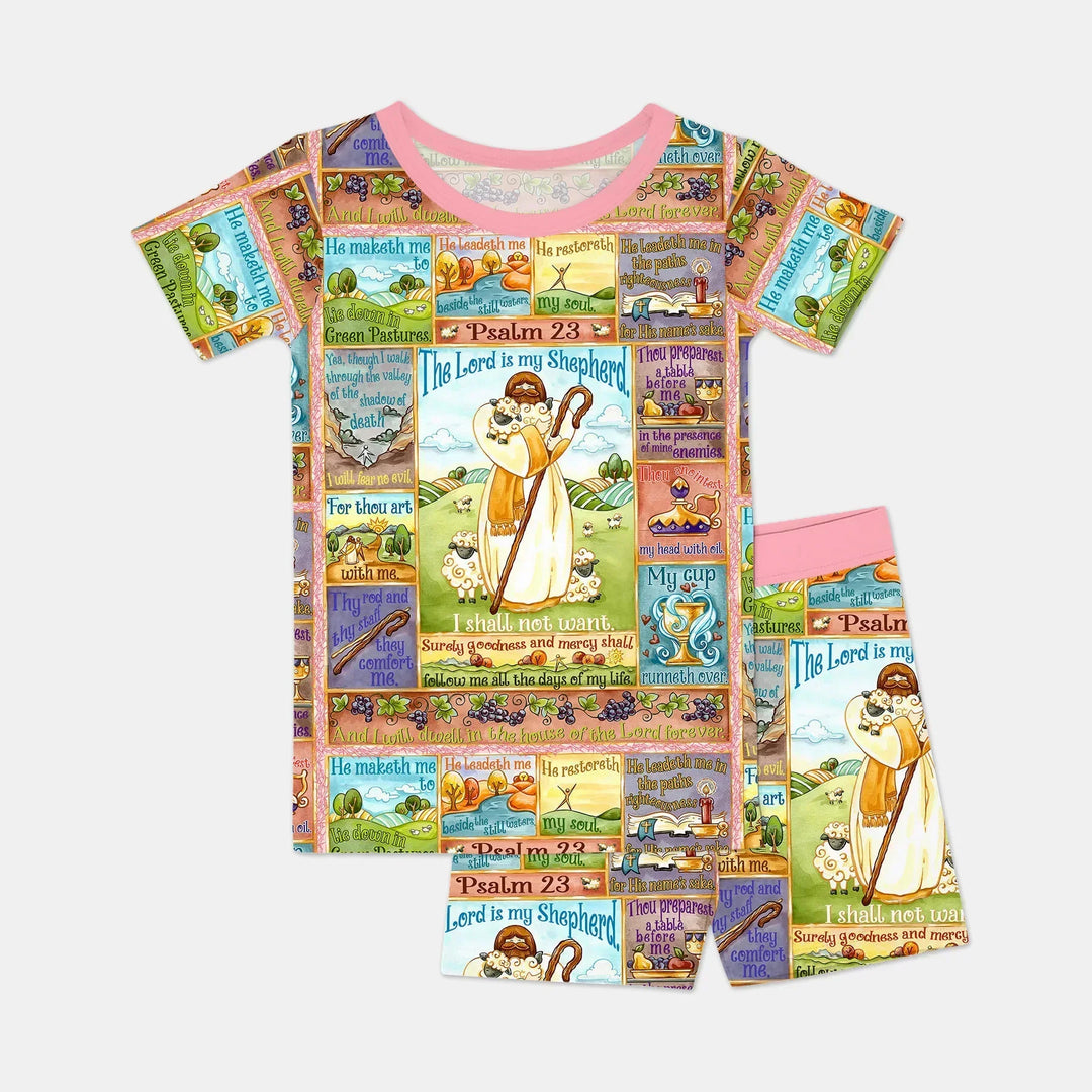 The Lord Is My Shepherd Bamboo Two Piece Short Sleeve Shorts Pajama Set