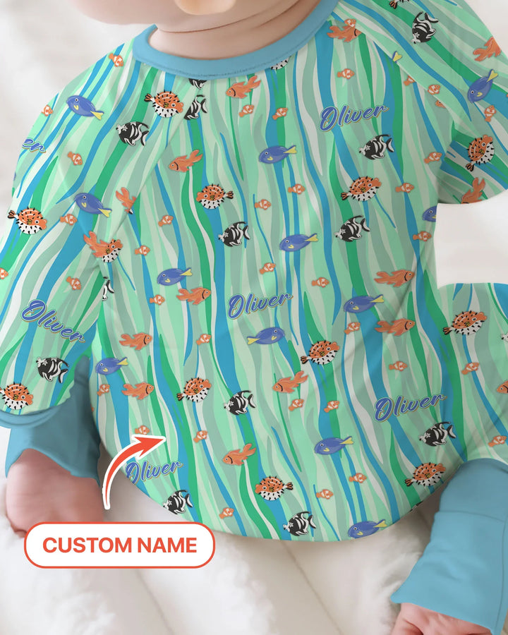 Custom Name Summer Beach Bamboo Convertible Zippy
