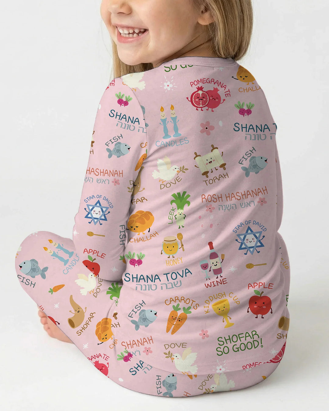Family Rosh Hashanah Matching Bamboo Two Piece Long Sleeve Pajama Set