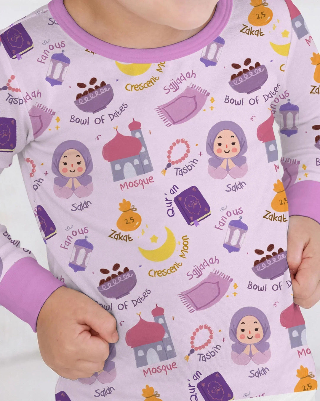 Happy Ramadhan Bamboo Two Piece Long Sleeve Pajama Set