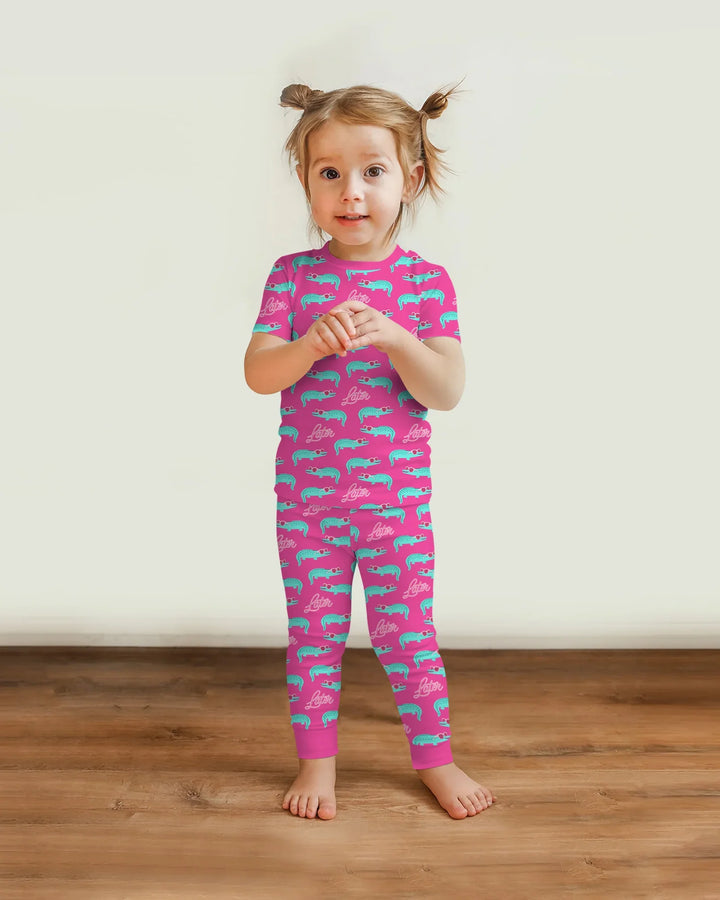 Later Gator Bamboo Two Piece Short Sleeve Pajama Set