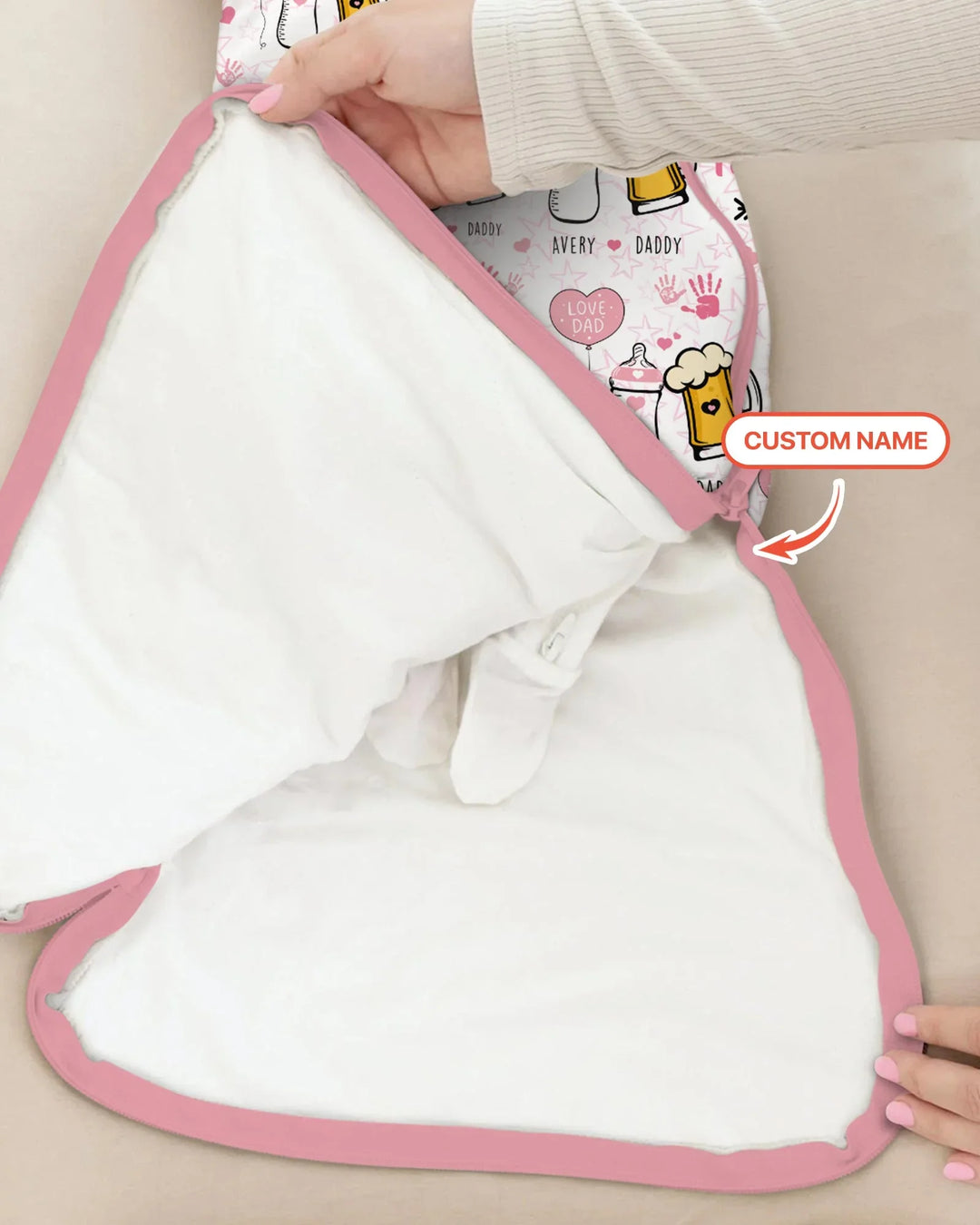 Custom Name First Father's Day Drink Bamboo Sleep Bag
