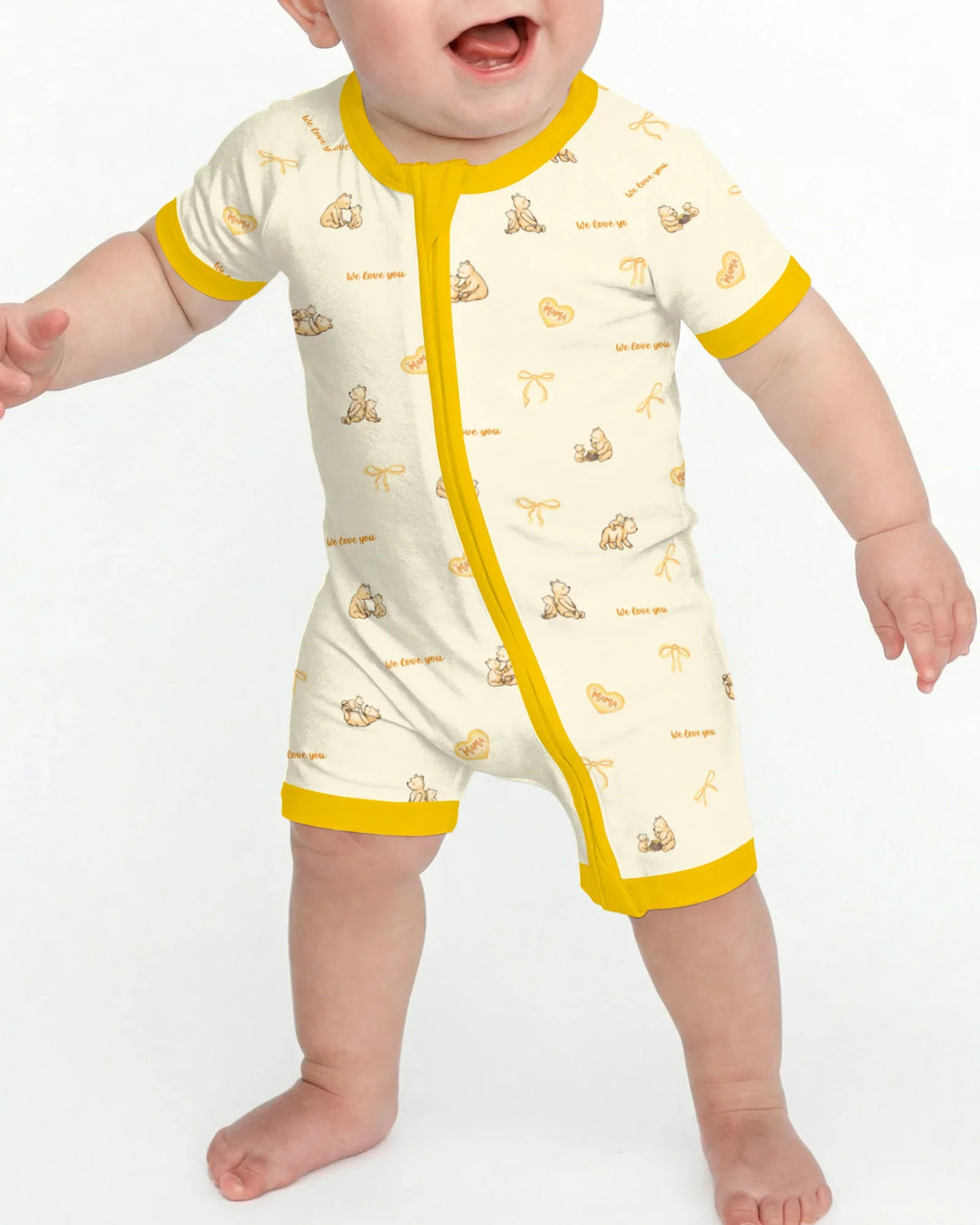 Sweat Yellow Mama Bear Shorty Zippy