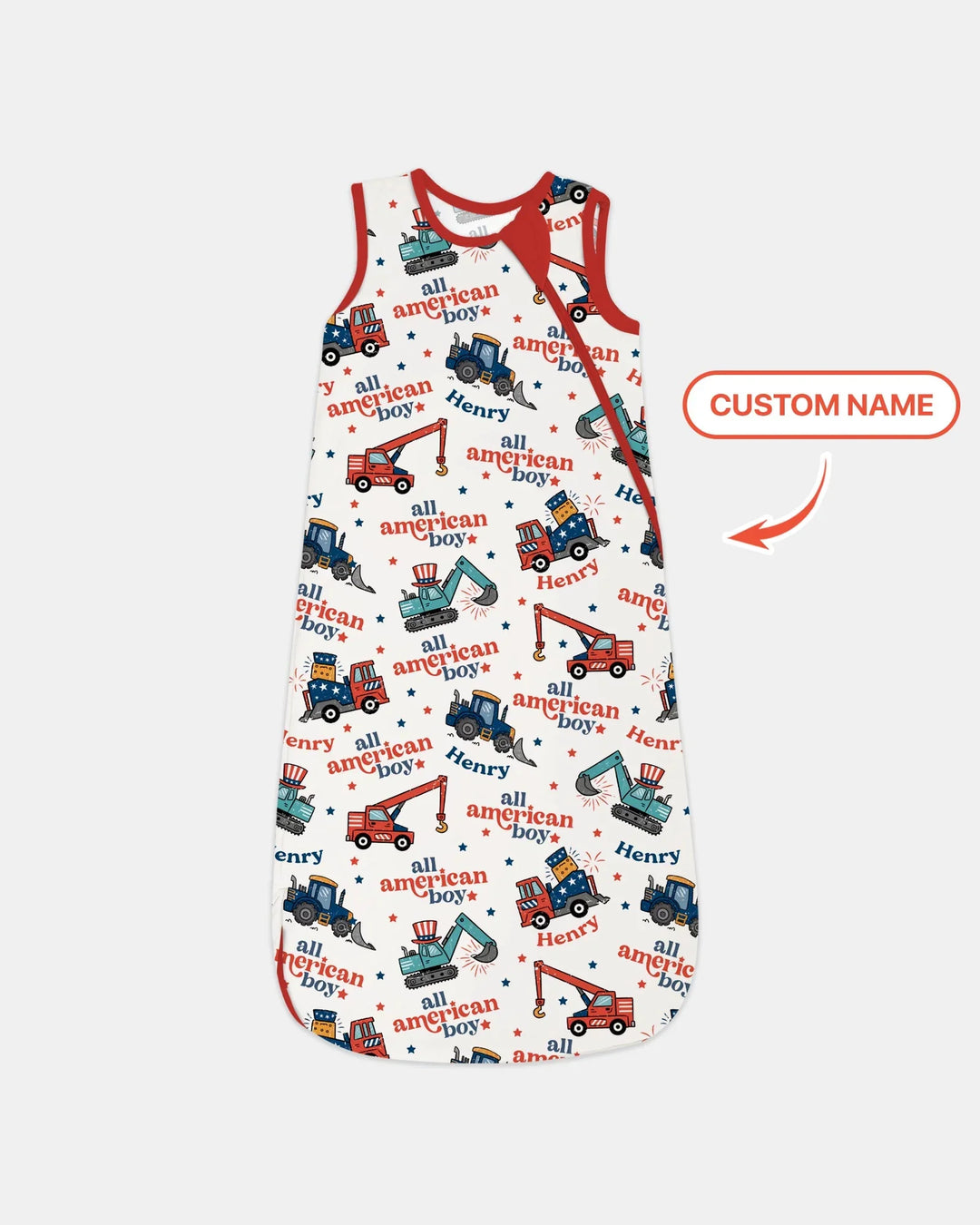 Custom Name All-American Boy Bamboo Sleep Bag