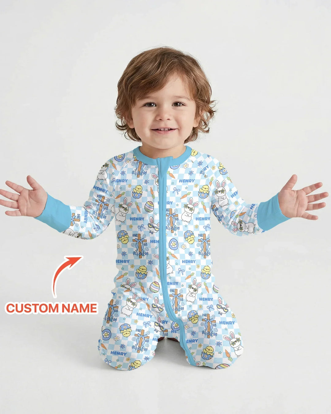 Custom Name Retro Easter Bamboo Convertible Zippy
