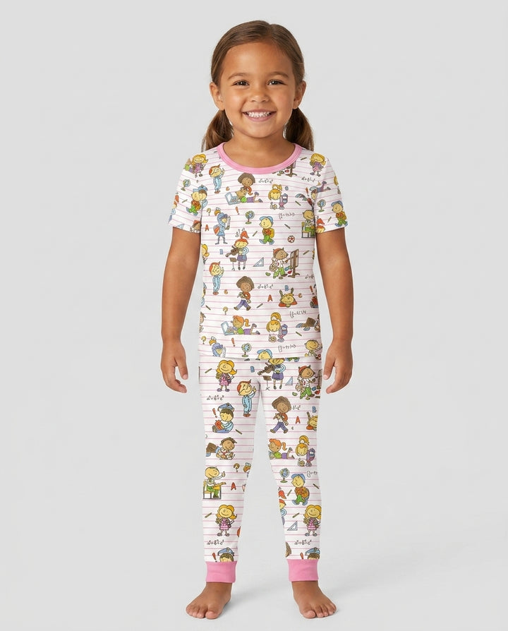 School Days Adventure Bamboo Two Piece Short Sleeve Pajama Set